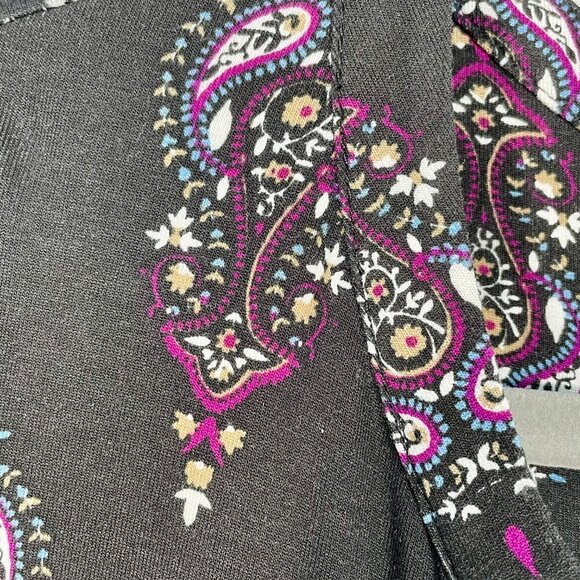 NWT Daniel Rainn Petoka Split-Neck Knit Peasant Blouse Pleated Crochet Black XXL - Picture 9 of 15